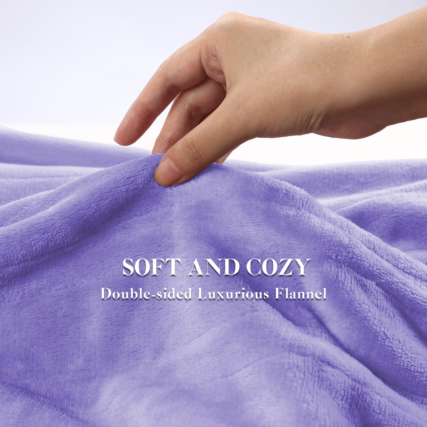 Electric Blanket 72"x 84" Full Size Soft Warm Flannel Fast Heating Blanket, 4 Fast Heating Levels & 10H Auto off, Multi-Color Option, for Home Office, Light Purple