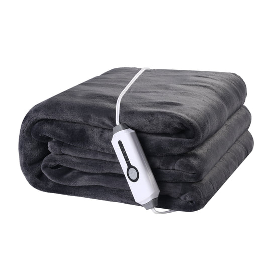 Electric Blanket 72"x 84" Full Size Soft Warm Flannel Fast Heating Blanket, 4 Fast Heating Levels & 10H Auto off, Multi-Color Option, for Home Office, Dark Grey