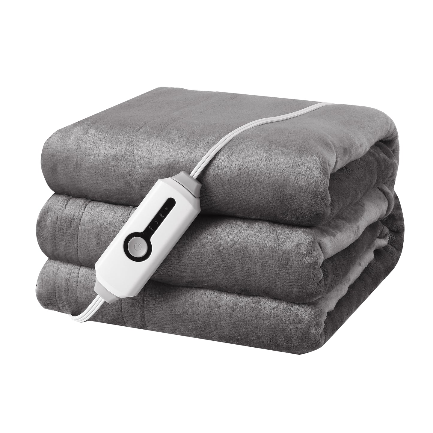 Heated Blanket Full Size 62"x 84" Soft Warm Flannel Fast Heating Blanket, 4 Fast Heating Levels & 1-10H Auto Off, Heat Protection Warm Blanket, Home Office, Grey