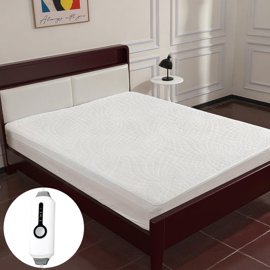 GONUES Heated Mattress Pad Twin Size 39x75 inches with 10-Hour Auto-off & 4 Heat Settings, Fast Heating, Machine Washable, Soft Air - Layer, White Diamond Pattern