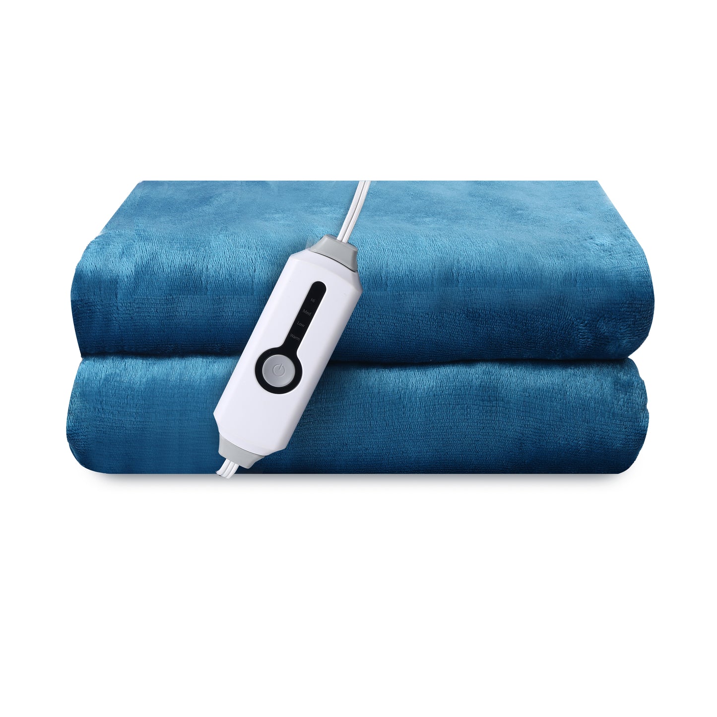 Heated Throw Blanket Electric Throw Size 50"x 60" Soft Warm Flannel Heating Blanket with 4 Heating Levels & 3 Hours Auto Shut Off, Machine Washable for Sofa & Office - Blue