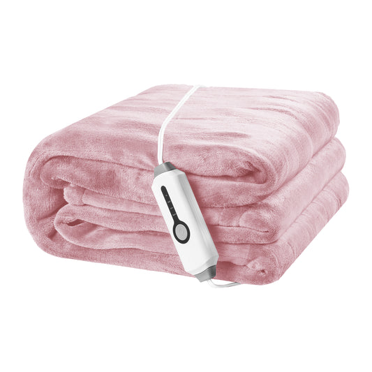 Electric Blanket 72"x 84" Full Size Soft Warm Flannel Fast Heating Blanket, 4 Fast Heating Levels & 10H Auto off, Multi-Color Option, for Home Office, Light Pink