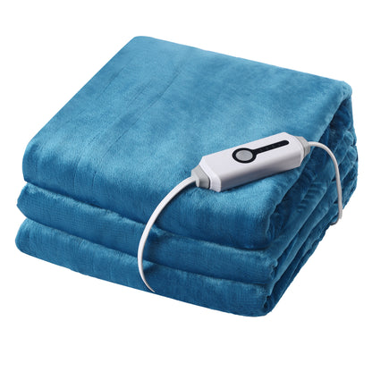 Electric Blanket 72"x 84" Full Size Soft Warm Flannel Fast Heating Blanket, 4 Fast Heating Levels & 10H Auto off, Multi-Color Option, for Home Office, Blue