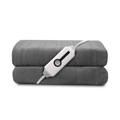 Heated Throw Blanket Electric Throw Size 50"x 60" Soft Warm Flannel Heating Blanket with 4 Heating Levels & 3 Hours Auto Shut Off, Machine Washable for Sofa & Office - Grey